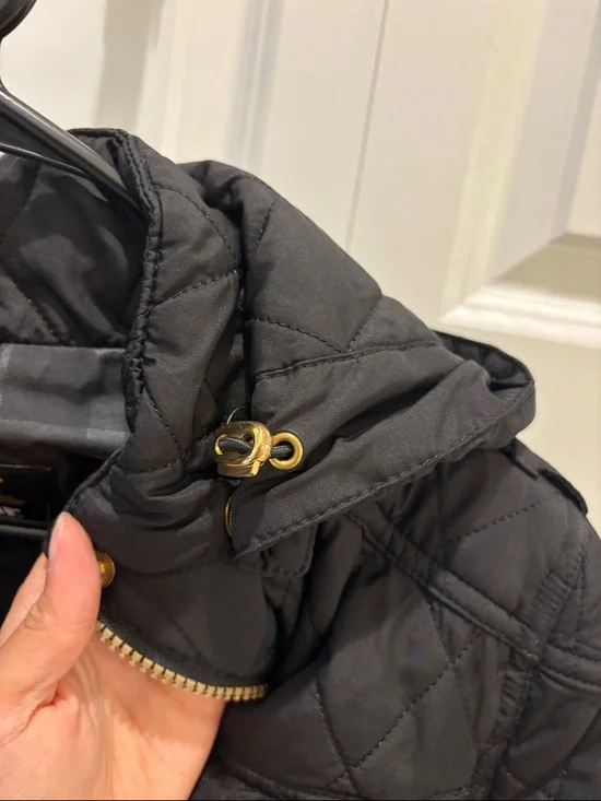 Barbour Black Quilted Hooded Puffer Jacket - Picture 6 of 8
